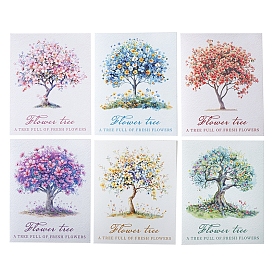 10Pcs 10 Styles Flower Tree Waterproof PET Stickers, Decorative Stickers, for Water Bottles,  Mobile Phone, Skateboard, Guitar Stickers