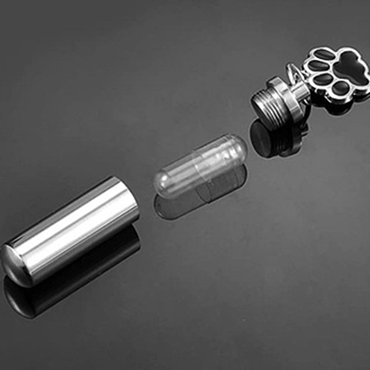 Porte-clés en acier inoxydable, avec cendres d'urne et pendentif empreinte