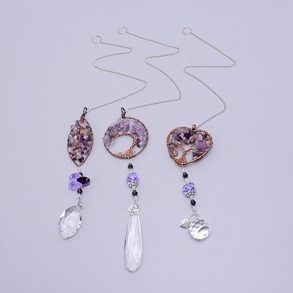 Crystals Chandelier Suncatchers Prisms Sets, Glass Hanging Pendant, Ball & Horse Eye & Teardrop