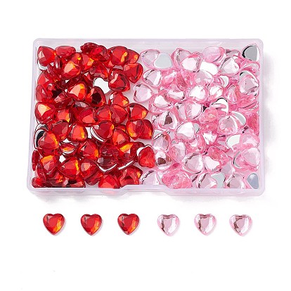 Акриловые стразы - кабошоны , плоская спина и гранеными, сердце