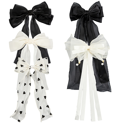 5 шт. 5 цветные тканевые заколки-бантики для волос, аксессуары для волос для женщин и девочек