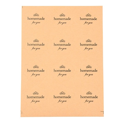 DIY Sealing Stickers, Label Paster Picture Stickers, for Gift Packaging, Flower with Word Homemade