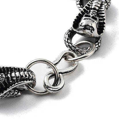 Retro Alloy Skull Snake Link Chain Bracelets for Women Men