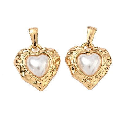 Кованые 304 подвески из нержавеющей стали и АБС-пластика с имитацией жемчуга, сердце прелести