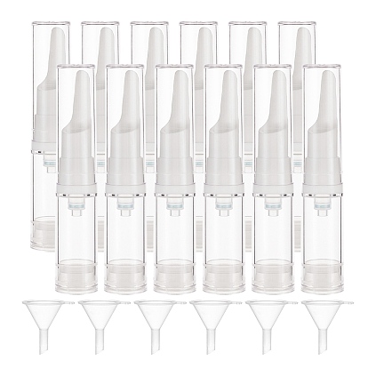 Plastic Transparent Dewar Bottles, Empty Eye Cream Tube Vials, with Transparent Plastic Funnel Hopper