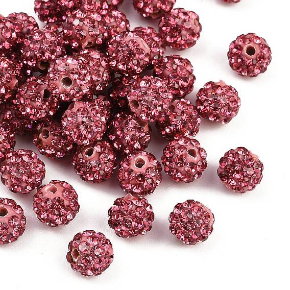 Бусины со стразами, полимерная глина , pave disco бусины, класс А