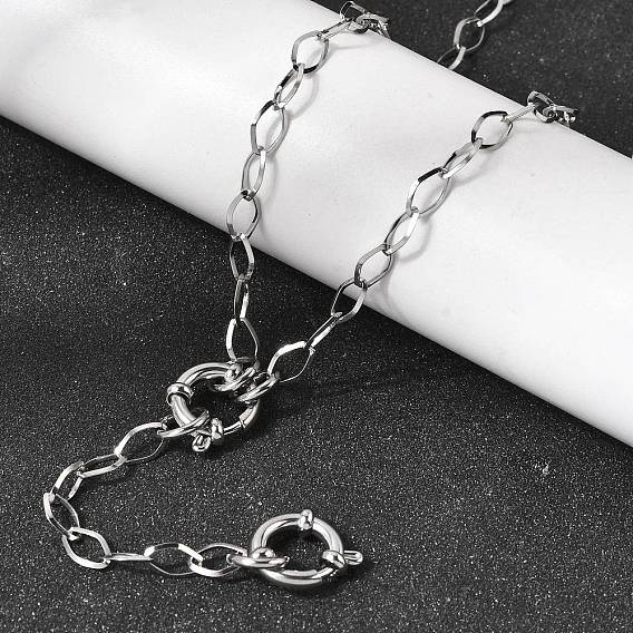 4.5мм 201 Цепочка из нержавеющей стали с ромбовидными звеньями, унисекс, не тускнеет