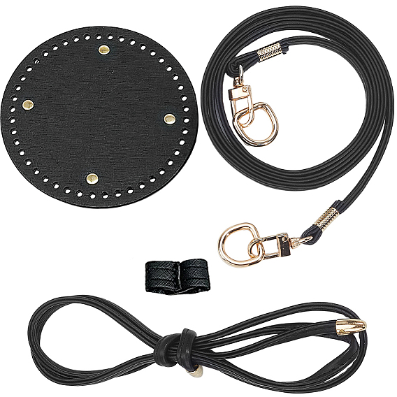 Дно сумки из искусственной кожи, ремешок для кошелька и шнурок для сумки-ведра, С результатами железа и сплавов