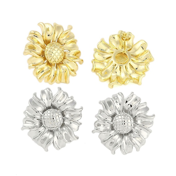 Латунная серьга для женщин, цветок, серьги