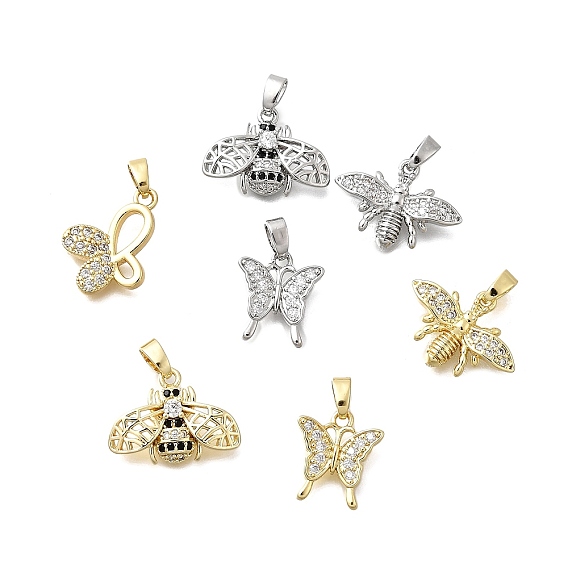 Латунные микро проложить кубического циркония подвески, настоящий 18k позолоченный/платиновый