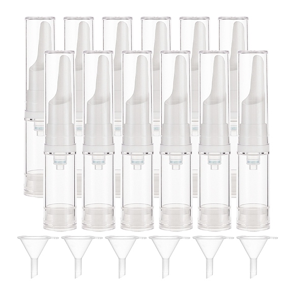 Plastic Transparent Dewar Bottles, Empty Eye Cream Tube Vials, with Transparent Plastic Funnel Hopper