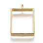 Alloy Open Back Bezel Big Pendants, For DIY UV Resin, Epoxy Resin, Pressed Flower Jewelry, Rectangle