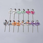 Transparent Acrylic Dangle Earring, with 304 Stainless Steel Stud Earring Findings and Cable Chains, Petal