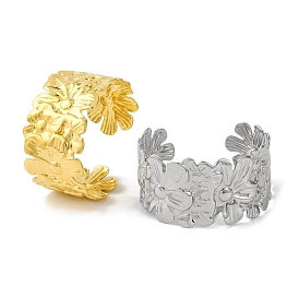 Flower 304 Stainless Steel Bangles for Women