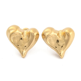 Ion Plating(IP) 304 Stainless Steel Stud Earrings for Women, Heart