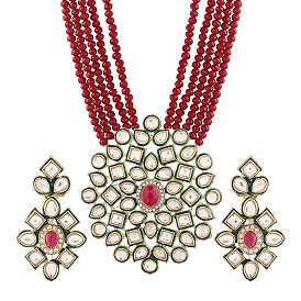 Комплект украшений в стиле бохо из многослойного сплава, имитация агата и стекла, включают серьги и ожерелья, цветок