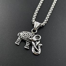 Стильные 304 подвески в виде слона из нержавеющей стали в стиле панк-стрит и хип-хоп