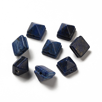 Natural Lapis Lazuli Beads, Faceted Pyramid Bead