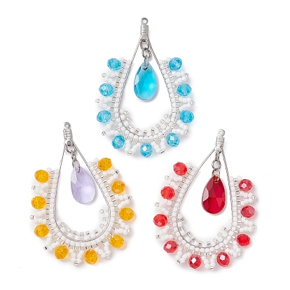 Подвески-слезинки из стекла ручной работы, с 304 фурнитурой из нержавеющей стали