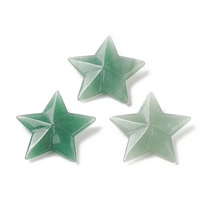 Natural Green Aventurine Beads, No Hole/Undrilled, Star