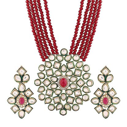 Комплект украшений в стиле бохо из многослойного сплава, имитация агата и стекла, включают серьги и ожерелья, цветок