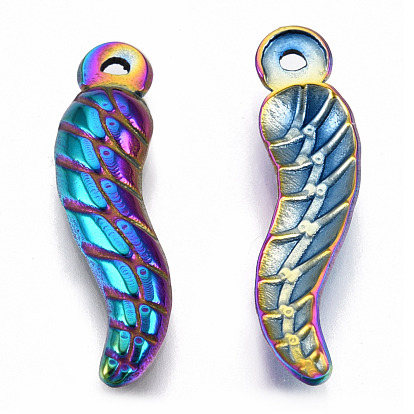 201 Stainless Steel Pendants Ion Plating(IP), Horn of Plenty, Italian Horn Cornicello Charm
