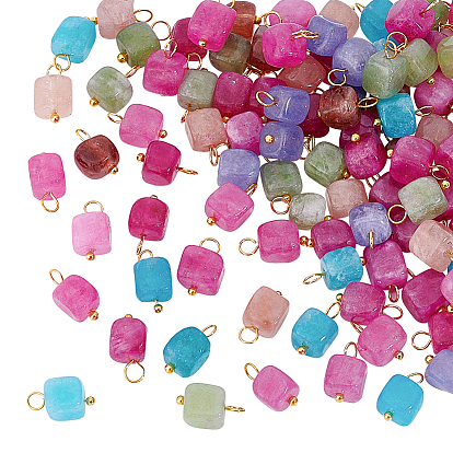 100шт. натуральный доломитовый щебень, с золотыми тонами латунных петель, окрашенные, квадратный