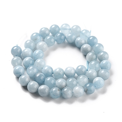 Grade A Natural Aquamarine Round Bead Strands