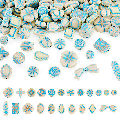 132шт. 22 стили окрашенных непрозрачных акриловых бусин, разнообразные