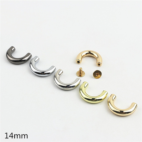Zinc Alloy Metal Buckle U Rings, with Screw, for Handbag Strap Hangers Hardware Accessories