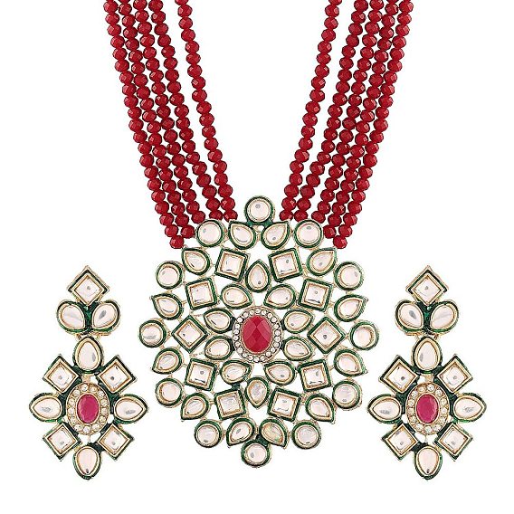 Комплект украшений в стиле бохо из многослойного сплава, имитация агата и стекла, включают серьги и ожерелья, цветок