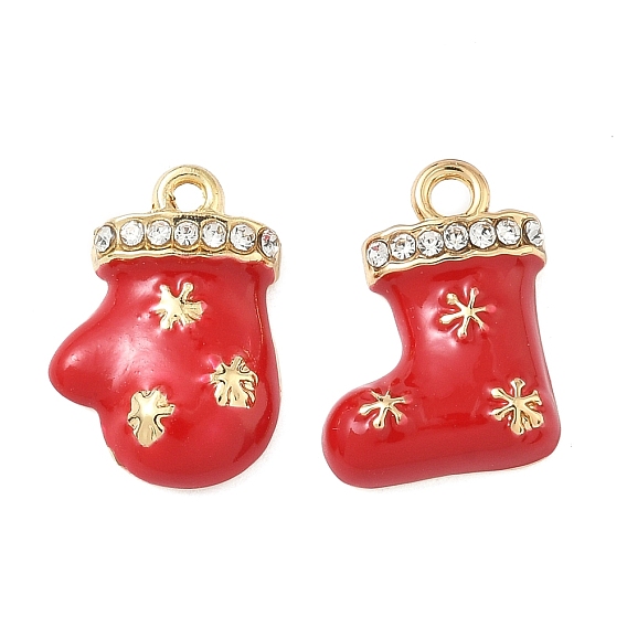 Рождественские эмали сплава подвески, бусины со стразами , золотые