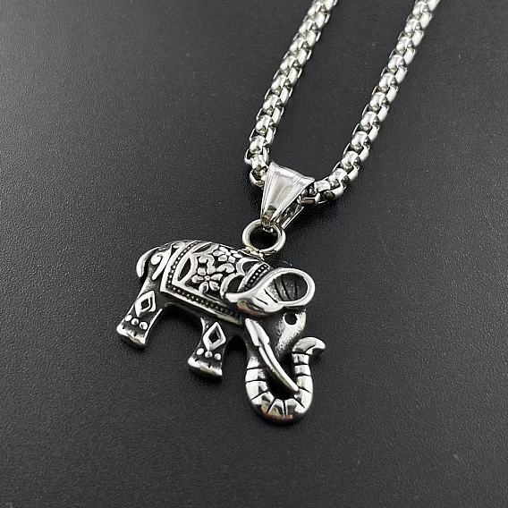 Стильные 304 подвески в виде слона из нержавеющей стали в стиле панк-стрит и хип-хоп