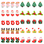 40Pcs 10 Styles Opaque Resin Cabochons, Christmas Theme, Mixed Shapes