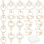 20Pcs 5 Styles Alloy Open Back Bezel Pendants, For DIY UV Resin, Epoxy Resin, Pressed Flower Jewelry, Cadmium Free & Lead Free, Mixed Shapes