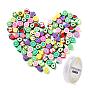 100Pcs Handmade Polymer Clay Fruit Theme Beads, 1Roll Elastic Crystal Thread, for DIY Bracelet Finding Kits
