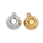 304 Stainless Steel Pendant Cabochon Settings, Dog Bowl Charms, Ion Plating(IP)