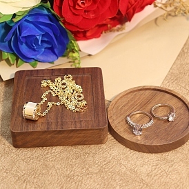 Wood Jewelry Display Trays, Square/Round Prestention Plate