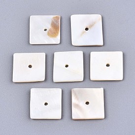 Natural Freshwater Shell Beads, Square