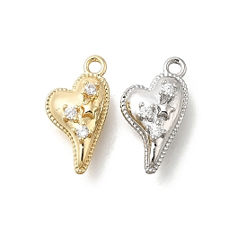 Латунные микро проложить кубического циркония подвески, сердце прелести