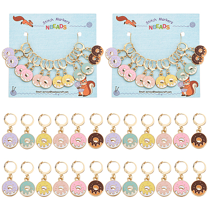 12шт 6 цветной эмалевый сплав с замком в виде пончика маркеры петель, золотистый тон 304 застежка из нержавеющей стали маркер с замком