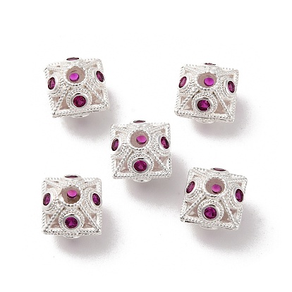 Латунные микро проложить кубического циркония бусы, долговечный, квадратный