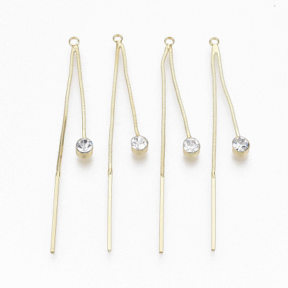Cadena de serpiente de aleación borla grandes colgantes, con diamantes de imitación de cristal, bar