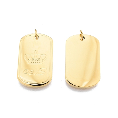 Placage ionique (ip) 304 pendentifs en acier inoxydable, avec anneau de saut, ovale avec mot faire de petites choses avec beaucoup d'amour