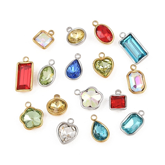 Стеклянные прелести, с 201 установками из нержавеющей стали, граненые, разноцветные