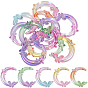 20Pcs Transparent UV Plating Acrylic Beads, Iridescent, Moon with Butterfly & Satr