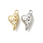 Латунные микро проложить кубического циркония подвески, сердце прелести