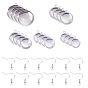 DIY Earring Making, with Iron Earring Hooks, Brass Pendant Bezel Cabochon Settings and Clear Glass Cabochons, Flat Round