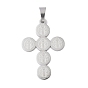 304 из нержавеющей стали святой крест подвески Benedict медаль, 43x30x2 мм, отверстие : 5x9 мм