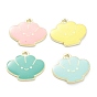 Alloy Enamel Pendants, for DIY Accessories, Shell Shape, Light Gold, Lead Free & Cadmium Free